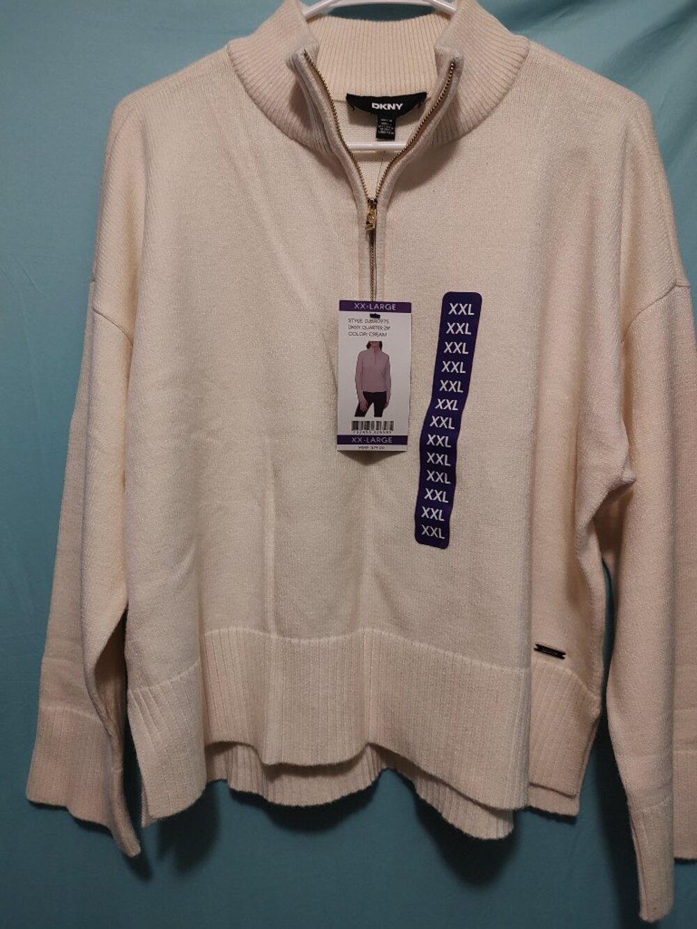 Womens DKNY Quarter zip sweater